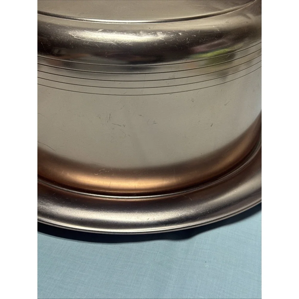 Vintage West Bend Copper Cake Carrier Aluminum Locking Cover 1950s Retro 14.5